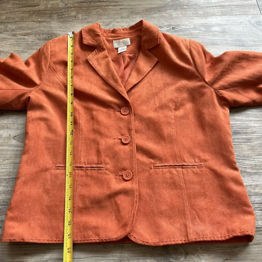 Halloween Fall Jacket Medium Button Up Orange Vintage NWT - Picture 8 of 13